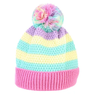 Touca Infantil Everly Colors Listrada Pompom Touca Infantil Everly Colors Listrada Pompom