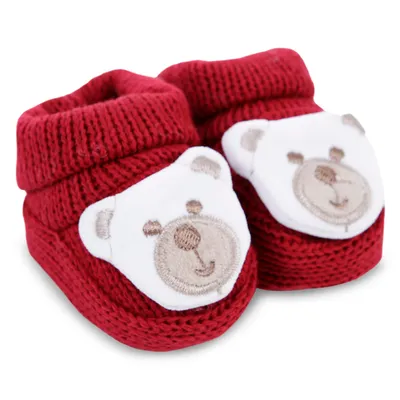 Sapatinho Bebê Everly Tricot Com Ursinho Sapatinho Bebê Everly Tricot Com Ursinho