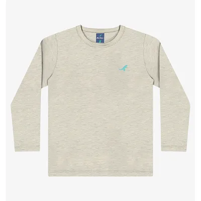 Camiseta Manga Longa Infantil Reirex Meia Malha Básica