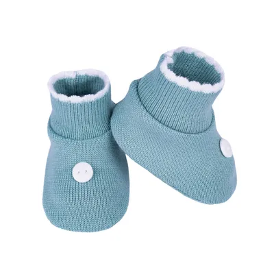 Sapatinho Bebê Sanches Acrílico Com Detalhe Botão