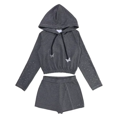 Conjunto Juvenil Menina Anjo Jacquard Cordão Borboleta Conjunto Juvenil Menina Anjo Jacquard Cordão Borboleta