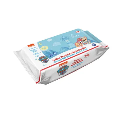 Lenço Umedecido Topz Patrulha Canina 100 Unidades