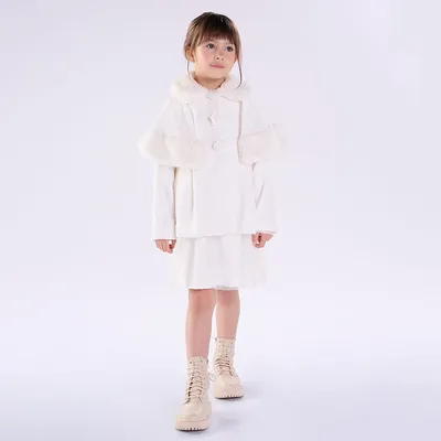 Casaco Sobretudo Infantil Kiki Malha Flock Com Capa Casaco Sobretudo Infantil Kiki Malha Flock Com Capa