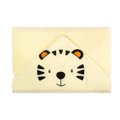 Toalha Com Capuz Bublim Com Forro Fralda E Bordado Tigre