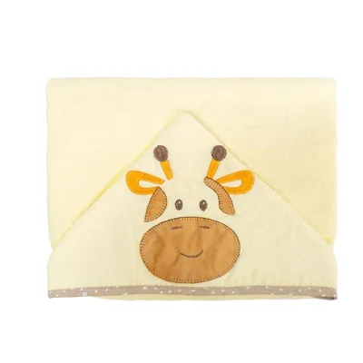 Toalha Com Capuz Bublim Com Forro Fralda E Bordado Girafa