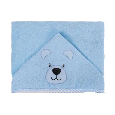 Toalha Com Capuz Bublim Com Forro Fralda E Bordado Urso