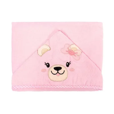 Toalha Com Capuz Bublim Com Forro Fralda E Bordado Ursa