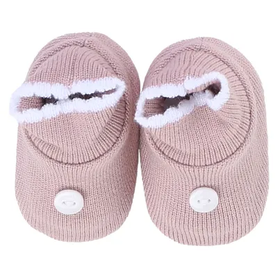 Sapatinho Bebê Sanches Acrílico Com Detalhe Botão