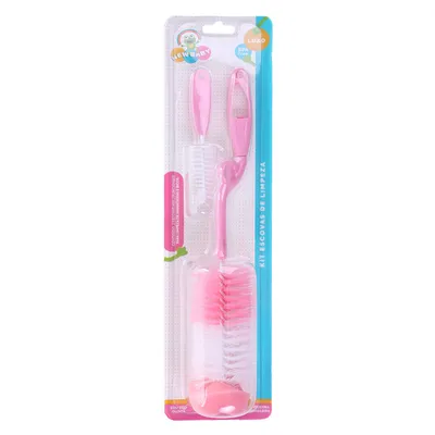 Kit Escova De Limpeza New Baby Bico E Mamadeira - 2 Peças