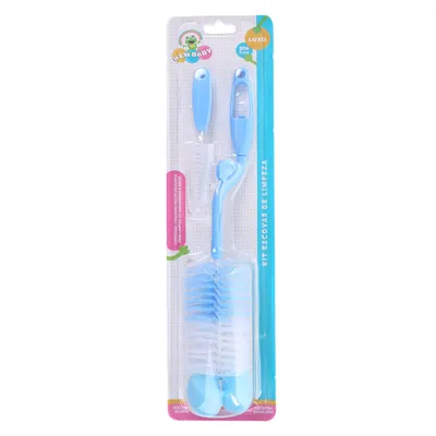 Kit Escova De Limpeza New Baby Bico E Mamadeira - 2 Peças