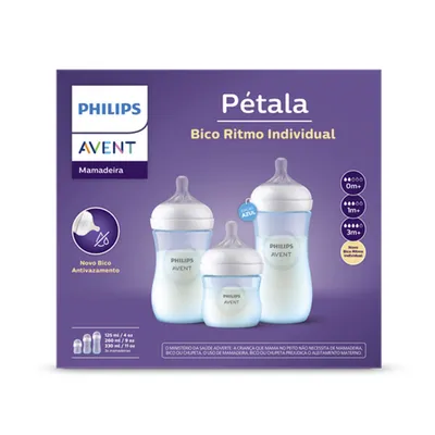 Kit Mamadeira Avent Pétala 3.0 125ml 260ml 360ml - 3 Peças Kit Mamadeira Avent Pétala 3.0 125ml 260ml 360ml - 3 Peças