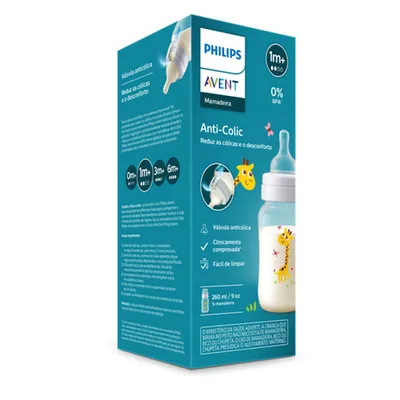 Mamadeira Avent Clássica Anti-Colic Girafa 260ml Mamadeira Avent Clássica Anti-Colic Girafa 260ml
