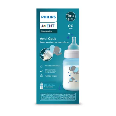 Mamadeira Avent Clássica Anti-Colic Elefante 260ml Mamadeira Avent Clássica Anti-Colic Elefante 260ml