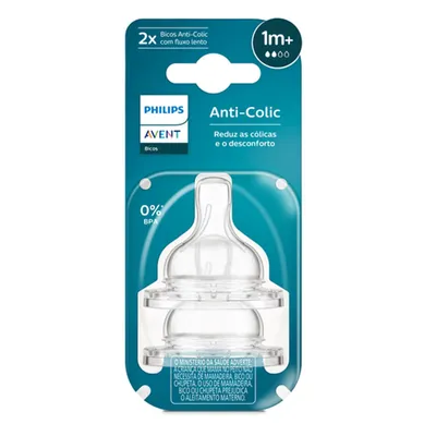 Kit Bico Mamadeira Avent Anti-Colic N.02 - 2 Peças Kit Bico Mamadeira Avent Anti-Colic N.02 - 2 Peças