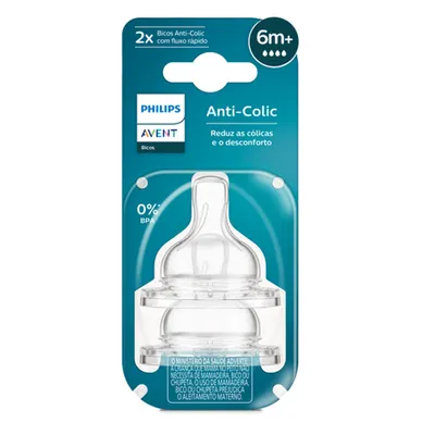 Kit Bico Mamadeira Avent Anti-Colic N.04 - 2 Peças Kit Bico Mamadeira Avent Anti-Colic N.04 - 2 Peças