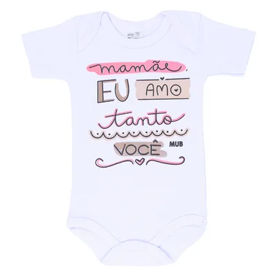 Kit Body Manga Curta Bebê Mub Estampa Família - 3 Peças Kit Body Manga Curta Bebê Mub Estampa Família - 3 Peças