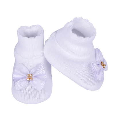 Sapatinho Bebê Sanches Acrílico Laço Gorgorão