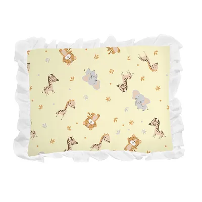 Travesseiro Bebê Bublim Incomfral Com Babado Floresta Travesseiro Bebê Bublim Incomfral Com Babado Floresta