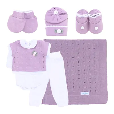 Saída De Maternidade Sanches Menina Em Acrílico - 7 Peças