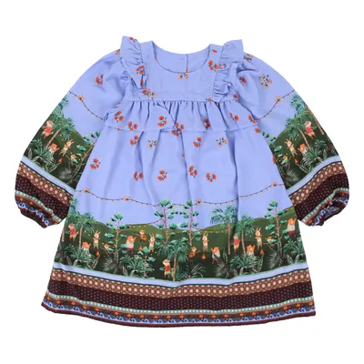 Vestido Infantil Kookabu Manga Longa Com Estampa E Babado Vestido Infantil Kookabu Manga Longa Com Estampa E Babado