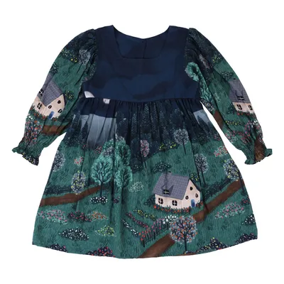 Vestido Infantil Kookabu Manga Longa Com Lastex Estampado Vestido Infantil Kookabu Manga Longa Com Lastex Estampado