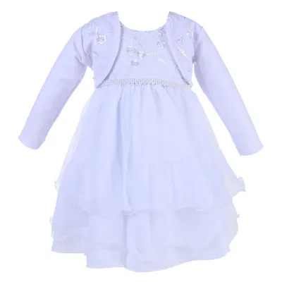 Vestido Infantil Nelu Pala Bordada Pérolas Com Bolero Vestido Infantil Nelu Pala Bordada Pérolas Com Bolero