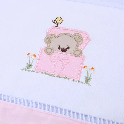 Jogo Lençol Berço Americano Art Bebê Urso - 2 Peças Jogo Lençol Berço Americano Art Bebê Urso - 2 Peças