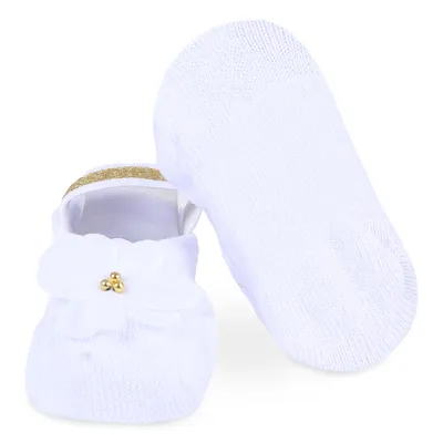 Meia Sapatilha Bebê Rikam Aplique De Flor