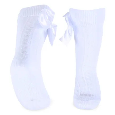 Meia Bebê Rikam Cano Longo Relevo Com Laço