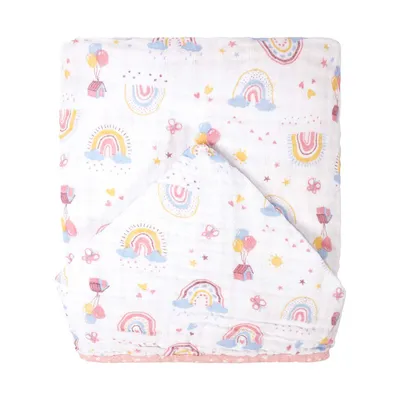 Toalha Com Capuz Incomfral Bublim Soft Estampa Arco Íris Toalha Com Capuz Incomfral Bublim Soft Estampa Arco Íris