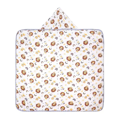 Toalha Com Capuz Incomfral Bublim Soft Estampa Leão Toalha Com Capuz Incomfral Bublim Soft Estampa Leão