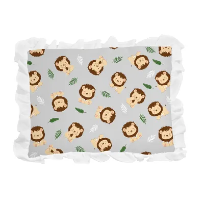 Travesseiro Bebê Bublim Incomfral Com Babado Rei Da Selva Travesseiro Bebê Bublim Incomfral Com Babado Rei Da Selva