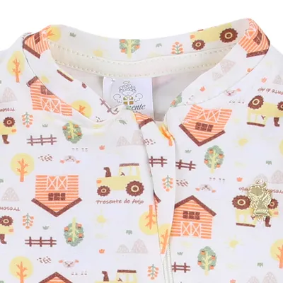 Macacão Longo Bebê Presente De Anjo Cotton Com Zíper