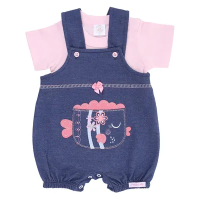 Conjunto Bebê Presente De Anjo Bordado Peixinho