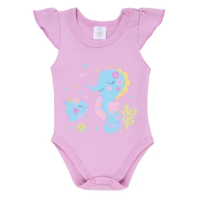 Conjunto Bebê Presente De Anjo Suedine Estampa Peixinho