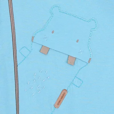 Macacão Longo Bebê Sonho Mágico Malha Bordado Hipopótamo