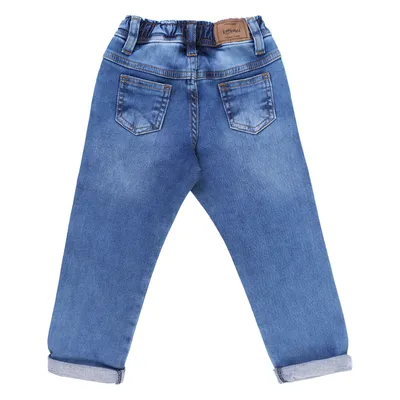 Calça Jeans Infantil Kookabu Detalhe Puídos E Barra Virada