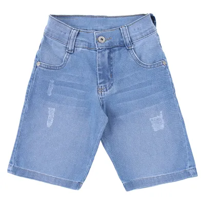 Bermuda Jeans Moletom Infantil Kookabu Detalhe Puídos Bermuda Jeans Moletom Infantil Kookabu Detalhe Puídos