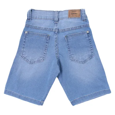 Bermuda Jeans Moletom Infantil Kookabu Detalhe Puídos Bermuda Jeans Moletom Infantil Kookabu Detalhe Puídos