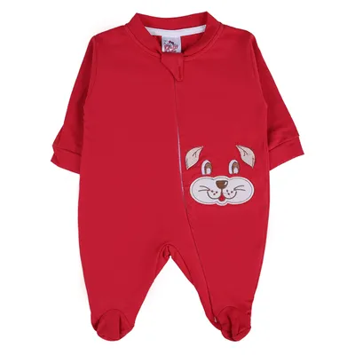 Macacão Longo Bebê Baby Bee Com Botão E Bordado Cachorrinho