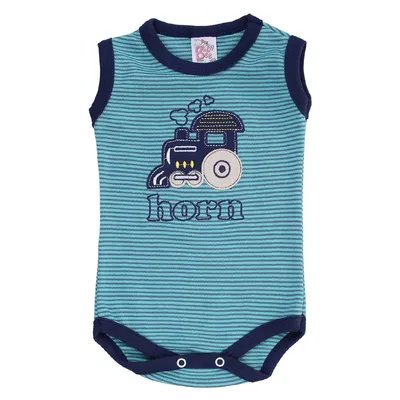 Conjunto Bebê Baby Bee Listrado Com Bordado Trem