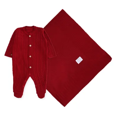 Saída De Maternidade Fofinho Tricô Trabalhado - 2 Peças Saída De Maternidade Fofinho Tricô Trabalhado - 2 Peças