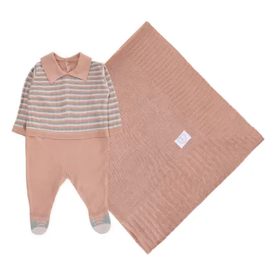 Saída De Maternidade Fofinho Malha Trabalhada - 2 Peças Saída De Maternidade Fofinho Malha Trabalhada - 2 Peças