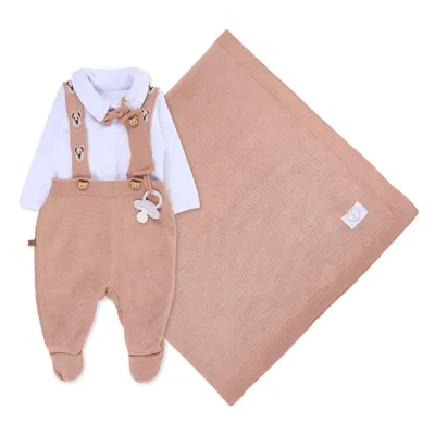 Saída De Maternidade Fofinho Tricô Ursinho - 5 Peças Saída De Maternidade Fofinho Tricô Ursinho - 5 Peças