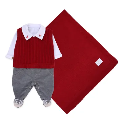 Saída De Maternidade Fofinho Gola Bordada - 3 Peças Saída De Maternidade Fofinho Gola Bordada - 3 Peças