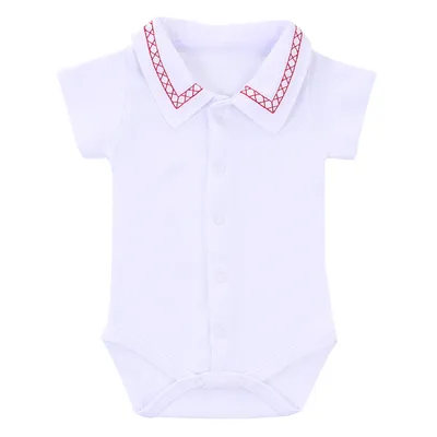 Body Manga Curta Bebê Fofinho Suedine Com Gola Bordada Body Manga Curta Bebê Fofinho Suedine Com Gola Bordada