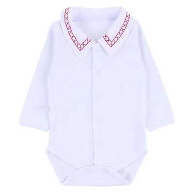 Body Manga Longa Bebê Fofinho Suedine Com Gola Bordada Body Manga Longa Bebê Fofinho Suedine Com Gola Bordada