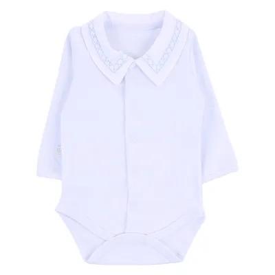 Body Manga Longa Bebê Fofinho Suedine Com Gola Bordada Body Manga Longa Bebê Fofinho Suedine Com Gola Bordada