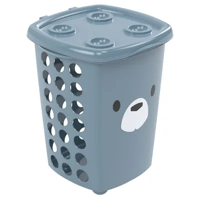 Cesto De Roupas Plasútil Decorado Urso 38 Litros