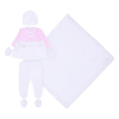 Saída De Maternidade Ternura Vestido Com Laço - 6 Peças Saída De Maternidade Ternura Vestido Com Laço - 6 Peças